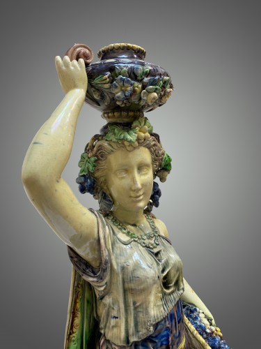 Porcelain & Faience  - Ceramic woman, attributable to T-V Sergent Palyssiste Barbotine