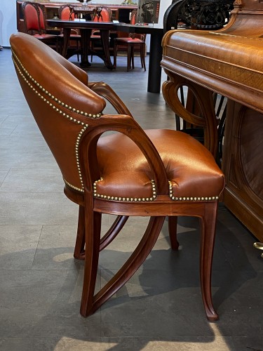 Louis Majorelle (1859-1926) - Art nouveau Mahogany Armchair - Seating Style Art nouveau