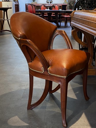 Seating  - Louis Majorelle (1859-1926) - Art nouveau Mahogany Armchair