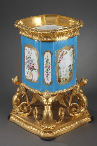 Jardinière de en porcelaine et bronze doré du XIXe siècle - Ouaiss Antiquités
