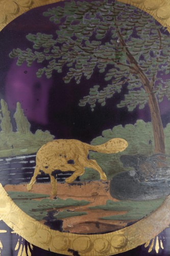 19th century - Opaline Medicis vase ormolu mounts inspired by la fontaine&#039; fables. the fox