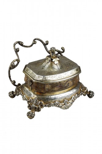  English Silver-Gilt and Agate Inkstand Circa 1830