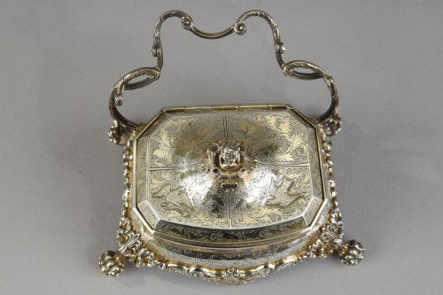  -  English Silver-Gilt and Agate Inkstand Circa 1830