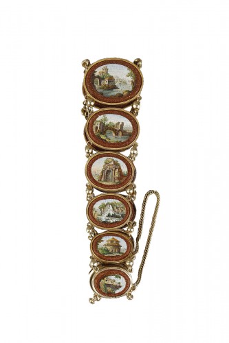 A micromosaic and gold bracelet early 19th century