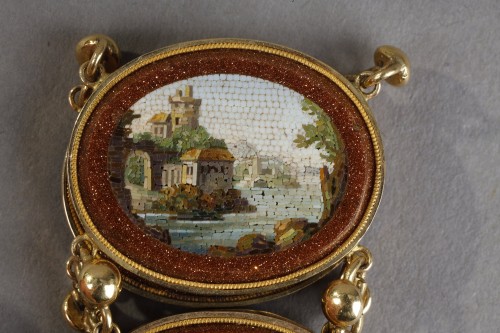 A micromosaic and gold bracelet early 19th century - 