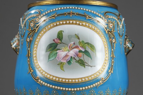 Objet de décoration Cassolettes, coupe et vase - Paire de jardinières en émail de Bresse