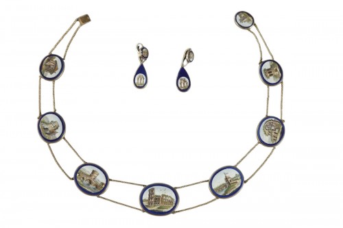 Micromosaic demi-parure set early 19th century