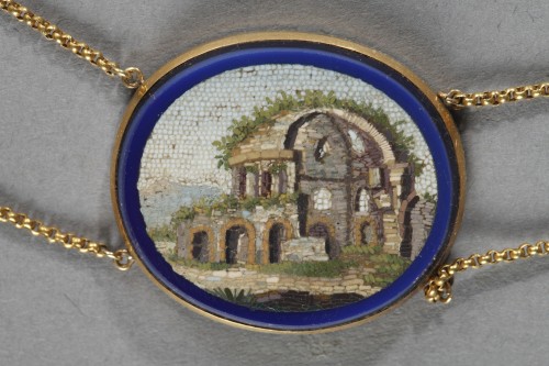 Antiquités - Micromosaic demi-parure set early 19th century