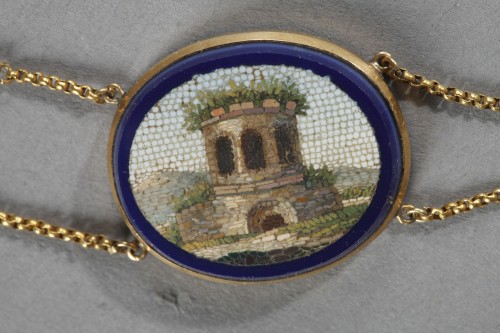 Antiquités - Demi-parure a micromosaiques début du XIXe siècle