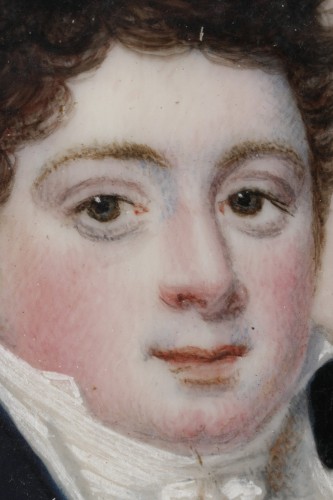 Pendentif porte cheveux "souvenir" avec miniature, époque Louis-Philippe - Louis-Philippe
