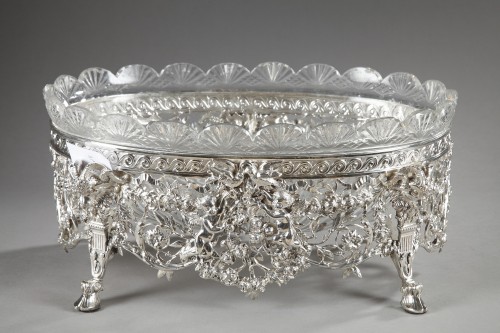 Silver jardiniere composed of a cut-crystal - silverware & tableware Style Napoléon III