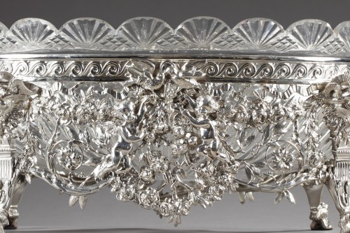 Antique Silver  - Silver jardiniere composed of a cut-crystal