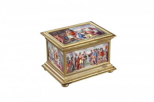 Coffret en bronze et émail de Vienne XIXe siècle