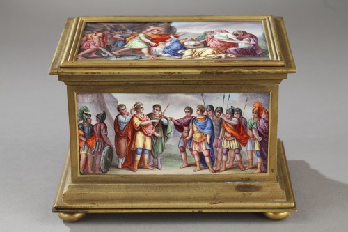 Coffret en bronze et émail de Vienne XIXe siècle - Objets de Vitrine Style 