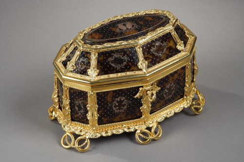 Mid-19th century jewellery box ormolu mounted with tortoiseshell and gold - Objects of Vertu Style Napoléon III