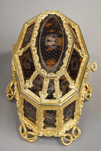 Mid-19th century jewellery box ormolu mounted with tortoiseshell and gold - Napoléon III
