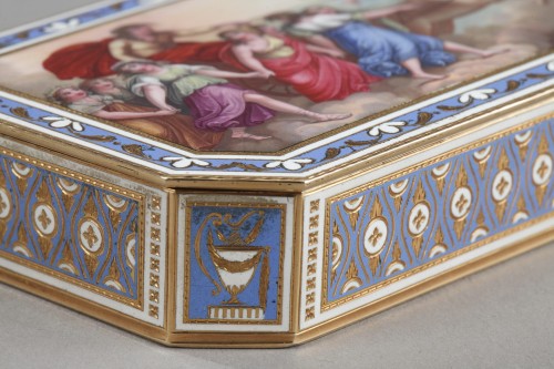 18th century - End-18th century swiss enamelled gold snuff-box by guidon, Rémond et Gide