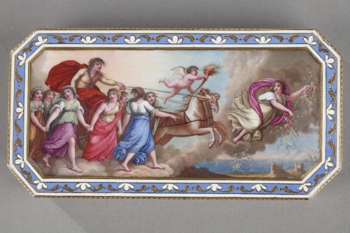 End-18th century swiss enamelled gold snuff-box by guidon, Rémond et Gide - Louis XVI