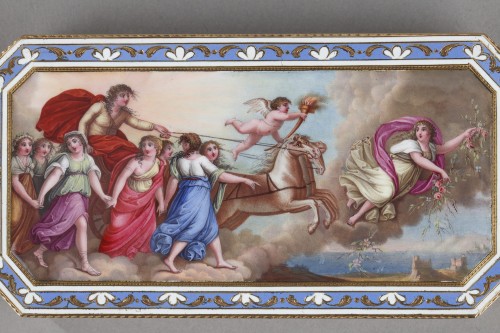 Louis XVI - End-18th century swiss enamelled gold snuff-box by guidon, Rémond et Gide