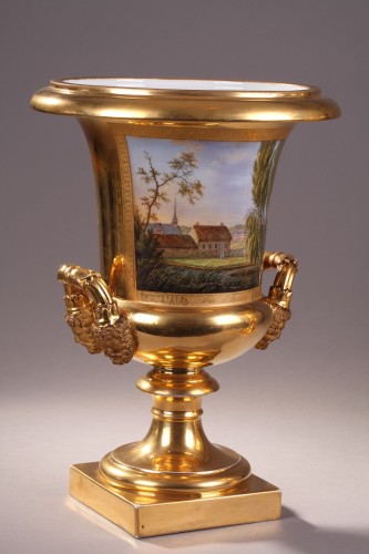 Pair of porcelaine de Paris vases signed Feuillet Circa 1820-1830 - 