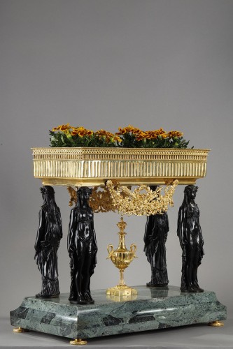 Jardinière à cariatides fin 19e - Objet de décoration Style Napoléon III