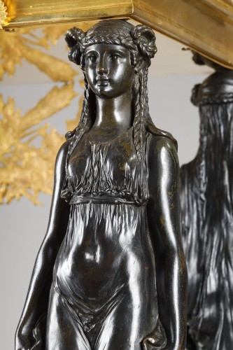 A Late 19th century centerpiece  with Empire style caryatids - Napoléon III