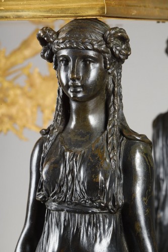 Napoléon III - A Late 19th century centerpiece  with Empire style caryatids