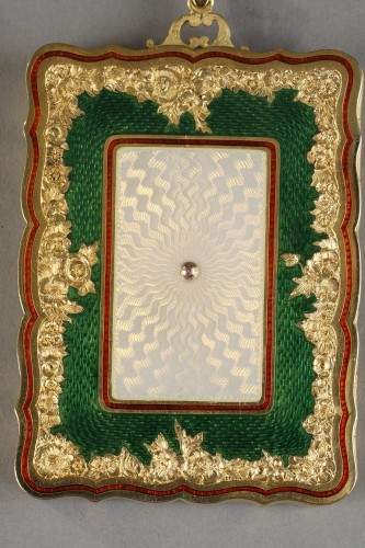 A jewelled  gold mounted and guilloché enamel Business card case - Objects of Vertu Style Art nouveau