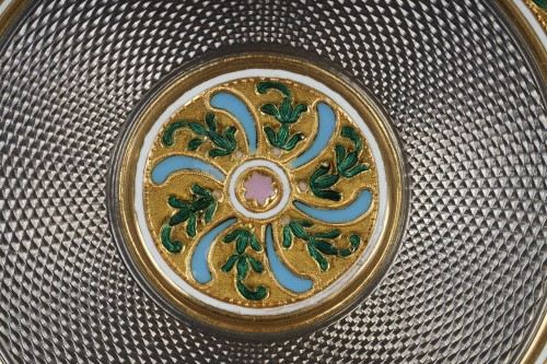 Round gold and enamel bonbonniere or snuffbox, late 18th century - 