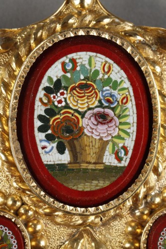 A brooch with five micromosaics - Restauration - Charles X