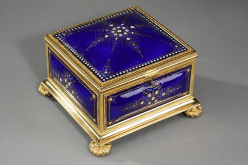 19th Century Enamel of Bresse and Gilt Bronze Mount Box  - Objects of Vertu Style Napoléon III