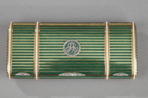 An early 20th century bi-colour Gold and enamel Case - Objects of Vertu Style Art Déco