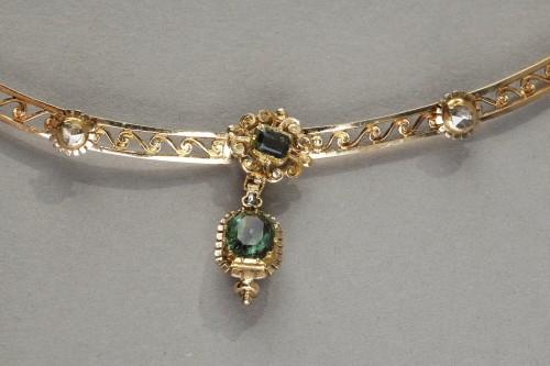 Collier en or articulé et pierres précieuses du XIXe siècle - Napoléon III