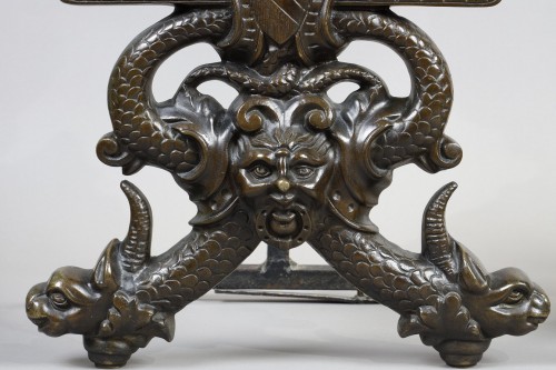 Paire de chenets landiers dans le goût de la Renaissance - Napoléon III