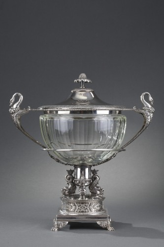 Confiturier en argent et douze cuillères en vermeil du XIXe siècle - Argenterie et Arts de la table Style Restauration - Charles X