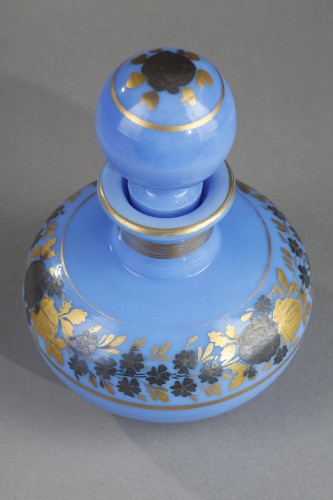Restauration - Charles X - Two blue opaline crystal flas Restauration Period