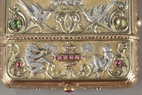 XIXe siècle - Etui en or et pierres précieuses aux armes du Duc de Morny, signé Wiese Paris
