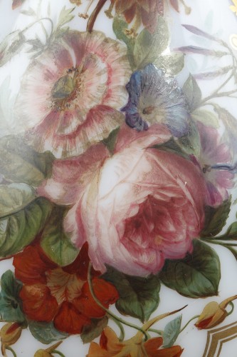 Louis-Philippe - Vase en opaline émaillée d'époque Louis-Philippe