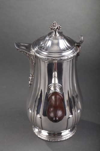 XIXe siècle - Chocolatière en argent de Jean-Emile Puiforcat (1897-1945)