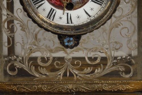 Napoléon III - Pendulette en cristal de roche et argent de Hermann Ratzersdorfer