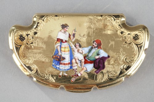Objects of Vertu  - Mid-19th Century gold and enamel box. Dedication of  Anna Pavlovna, Grand-D