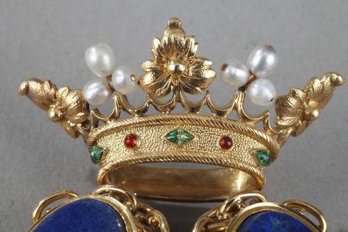 Chatelaine in gold and semi-precious stones,19th century - Napoléon III
