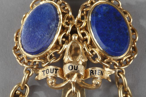 Napoléon III - Chatelaine in gold and semi-precious stones,19th century