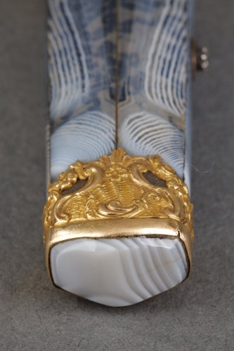 Antiquités - Agate and gold case 18th century