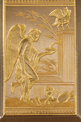 19th century - Gold snuffbox with an allegorical scene from the 19th century