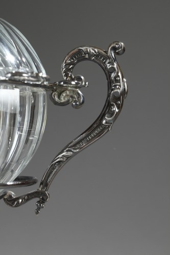 Napoléon III - Mid-19th century jam pot in cut-crystal and silver signed Martial Fray with