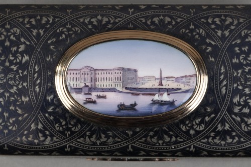 Tabatiere niellé Russe with view of St Petersburg Palace - 