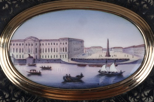 Tabatiere niellé Russe with view of St Petersburg Palace - 