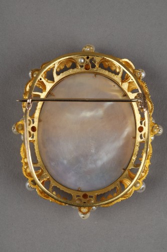 A miniature portrait of a man in a gold frame from the 1st half of the 19th - Restauration - Charles X