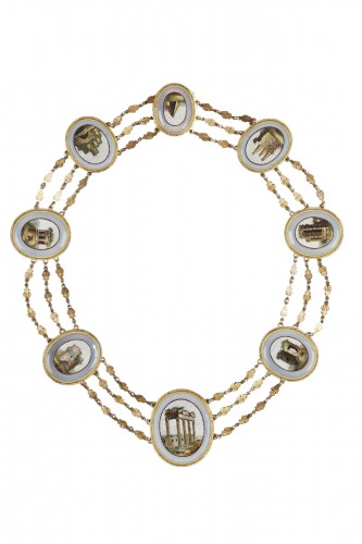 A gold and micro-mosaic necklace, early 19th century